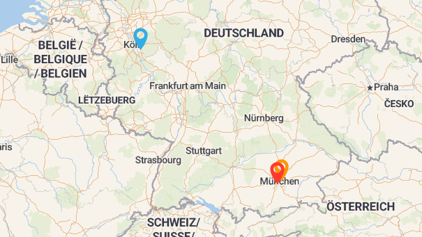 Map of company locations