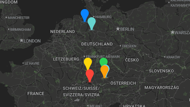 Map of company locations