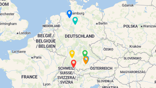 Map of company locations