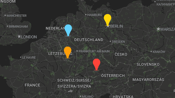 Map of company locations