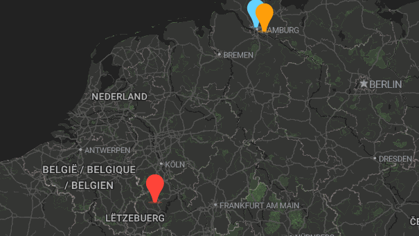 Map of company locations