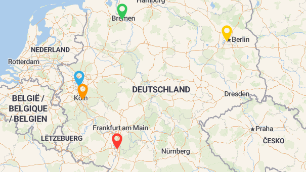 Map of company locations