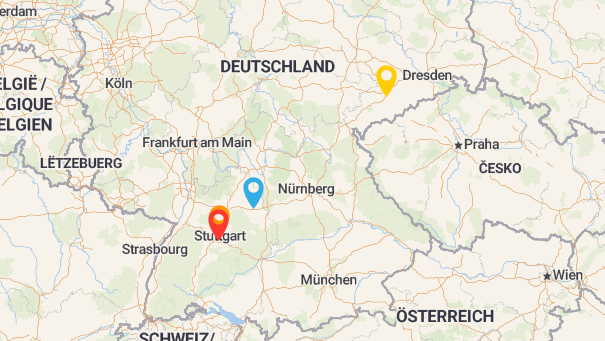 Map of company locations