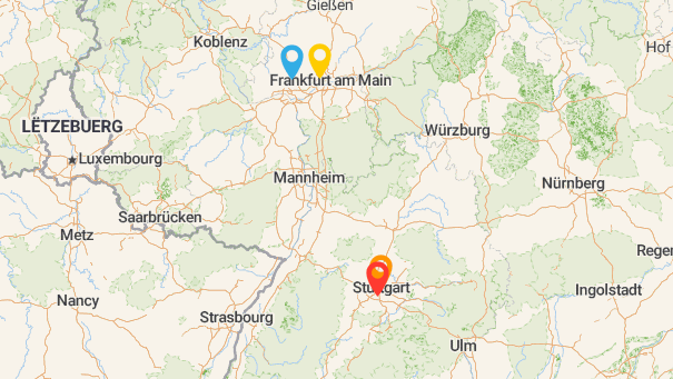 Map of company locations