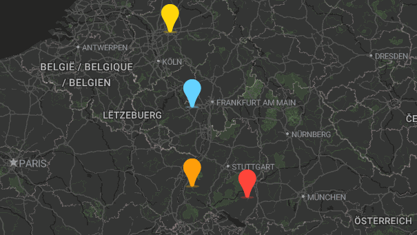 Map of company locations