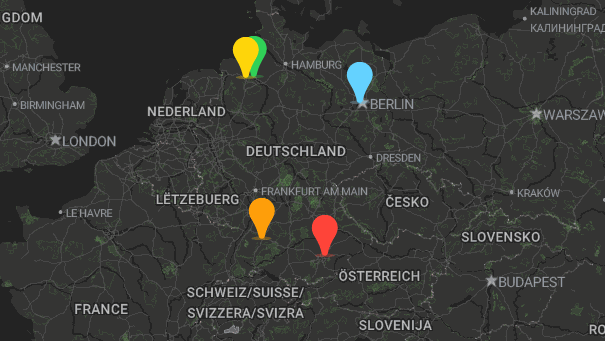 Map of company locations