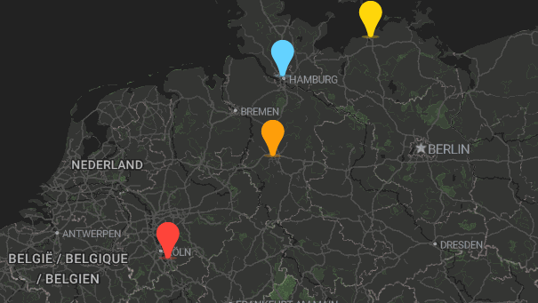 Map of company locations