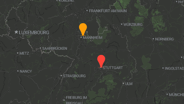 Map of company locations