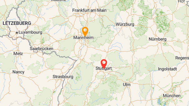 Map of company locations