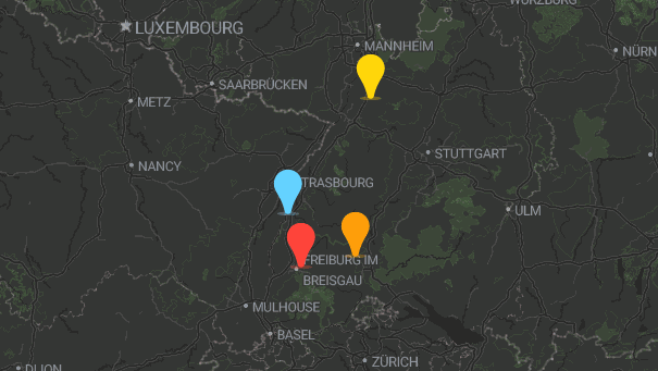 Map of company locations
