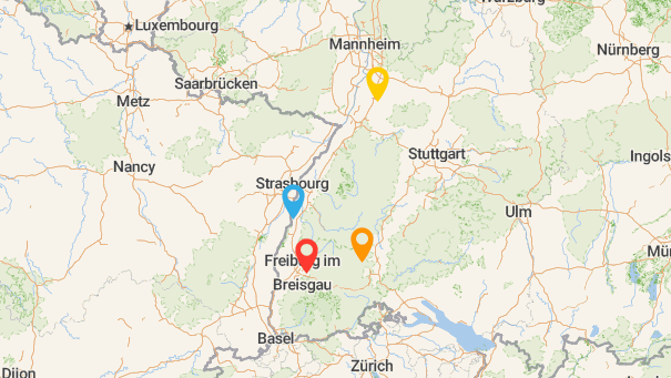 Map of company locations