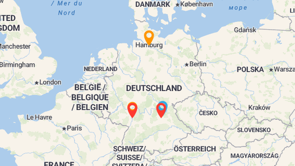 Map of company locations