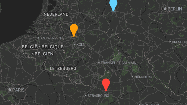 Map of company locations