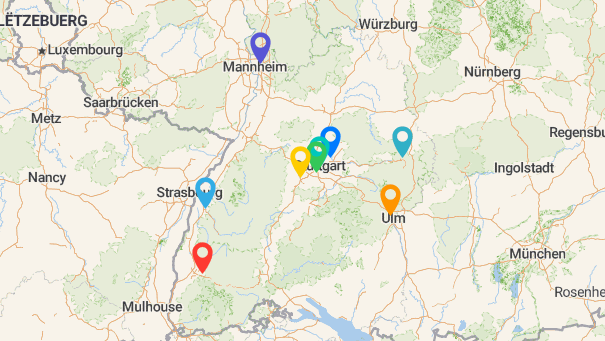 Map of company locations