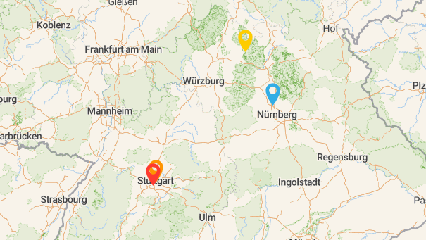 Map of company locations