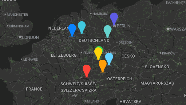 Map of company locations