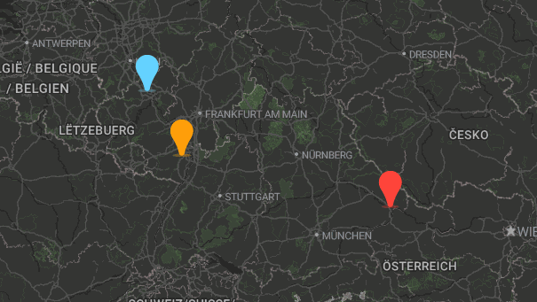 Map of company locations