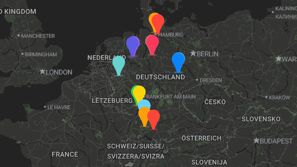 Map of company locations