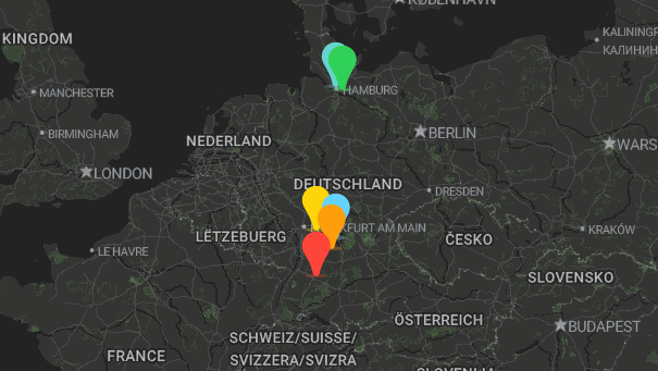 Map of company locations