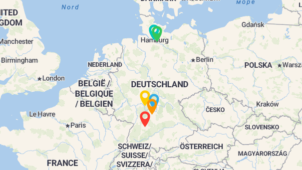 Map of company locations