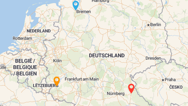 Map of company locations
