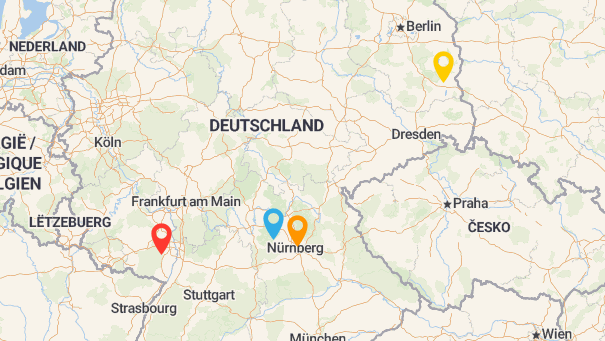 Map of company locations