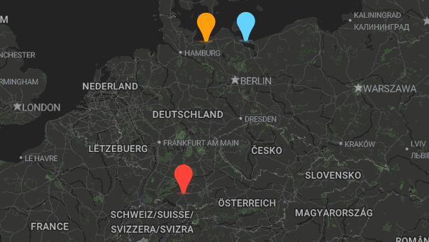 Map of company locations
