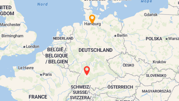 Map of company locations