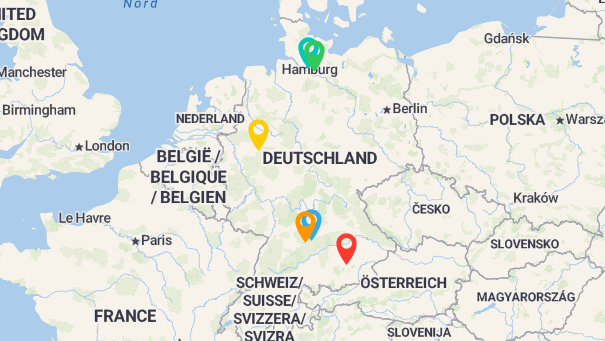 Map of company locations