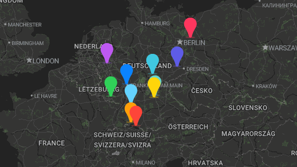 Map of company locations