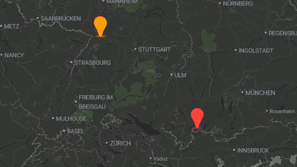 Map of company locations