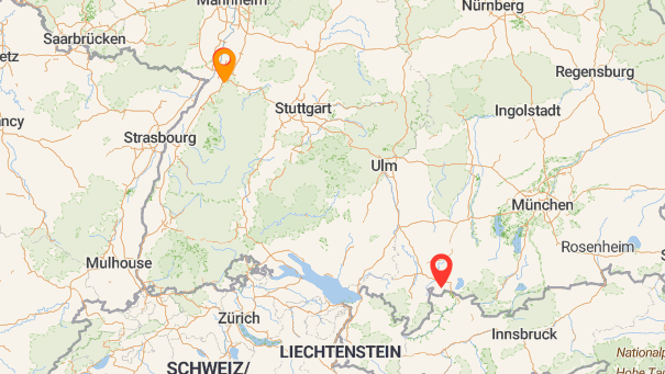 Map of company locations