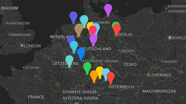 Map of company locations