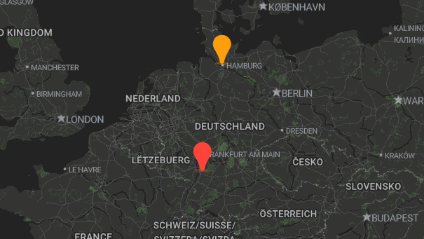 Map of company locations