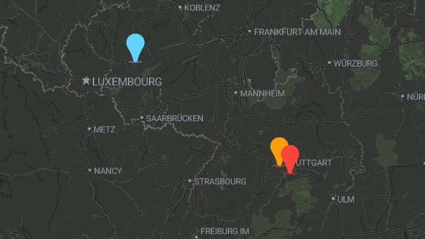 Map of company locations
