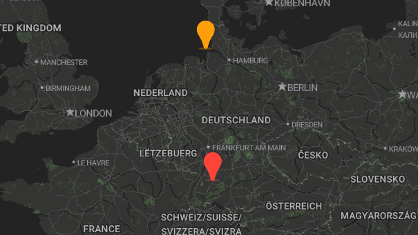 Map of company locations