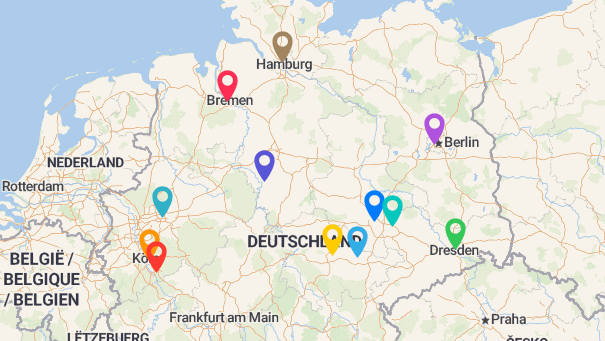 Map of company locations