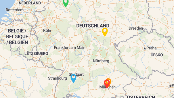 Map of company locations