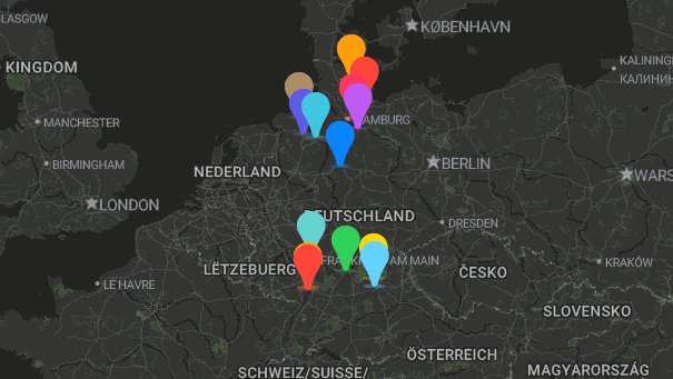 Map of company locations