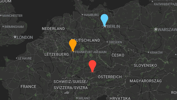 Map of company locations