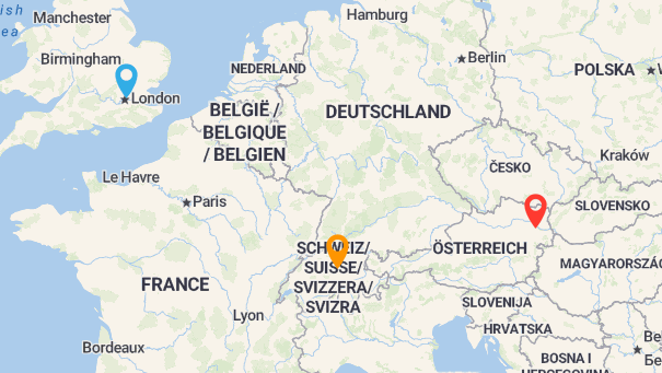 Map of company locations